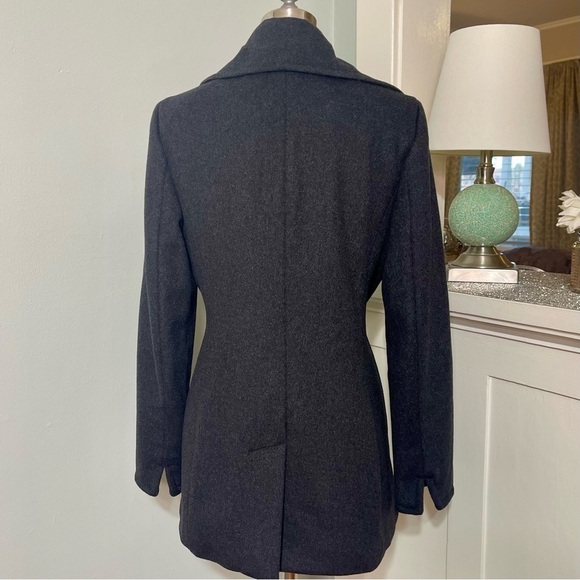 Calvin Klein Wool Cashmere Peacoat Gray Winter Dress Coat 4 Small - Picture 6 of 10